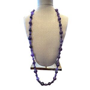 Mine Finds by Jay King DTR Sterling Silver 925 Amethyst Bead Necklace 34"-37"